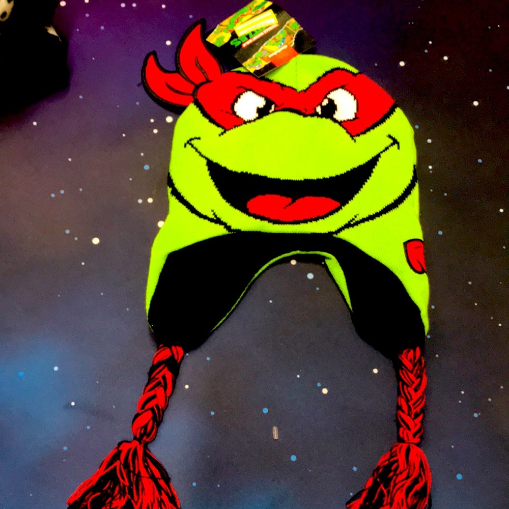 Nickelodeon, kids, winter hat, boys beenie, Raphael, TMNT, osfm